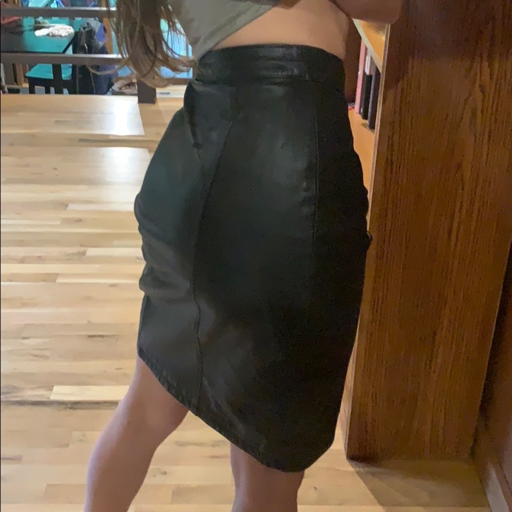Leather pencil skirt